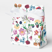 Farbenfrohe Frühlingsblumen Weiß Hintergrund Geschenkschachtel (Vorderseite)