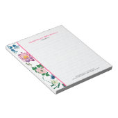 Farbenfrohe Frühlingsblumen Weiß Hintergrund Notizblock (angewinkelt)