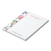 Farbenfrohe Frühlingsblumen Weiß Hintergrund Notizblock (Rotiert)