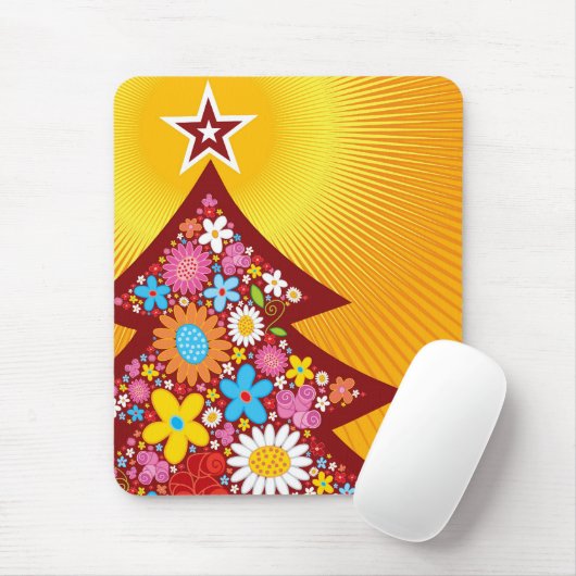Farbenfrohe Frühlingsblumen Whimsikaler Weihnachts Mousepad (Mit Mouse)