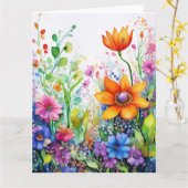 Farbenfrohe Frühlingsblumenkarte Karte (Gelbe Blume)