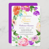 Farbenfrohe Frühlingsblumenkreide Brautparty laden Einladung (Vorne/Hinten)