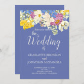 Farbenfrohe Frühlingsblumenkuchen Einladung (Vorne/Hinten)