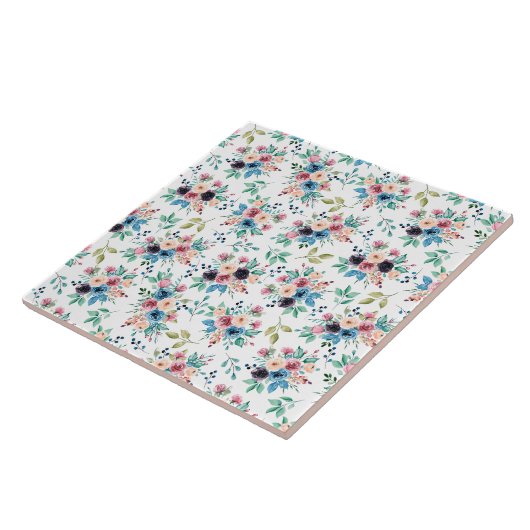 Farbenfrohe Frühlingsblumenmatte Fliese (Seite)