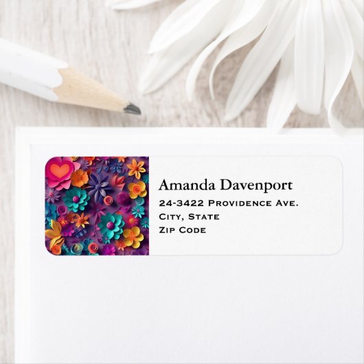 Farbenfrohe Frühlingsblumenmuster - Adresse (Insitu)