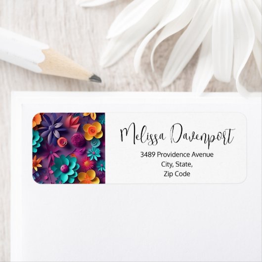 Farbenfrohe Frühlingsblumenmuster - Adresse (Insitu)