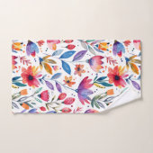 Farbenfrohe Frühlingsblumenmuster Badhandtuch Set (Handtuch)