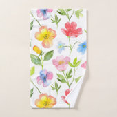 Farbenfrohe Frühlingsblumenmuster Badhandtuch Set (Handtuch)