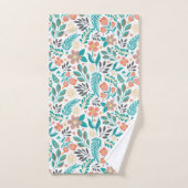 Farbenfrohe Frühlingsblumenmuster Badhandtuch Set (Handtuch)