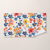 Farbenfrohe Frühlingsblumenmuster Badhandtuch Set (Handtuch)