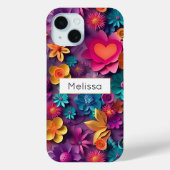 Farbenfrohe Frühlingsblumenmuster Case-Mate iPhone Hülle (Rückseite)