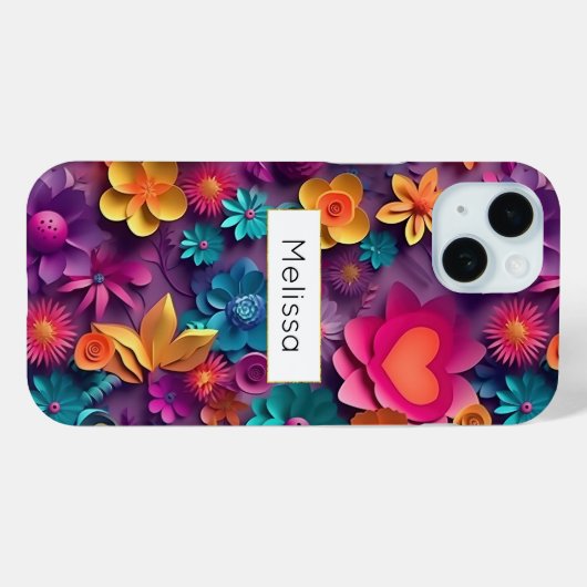 Farbenfrohe Frühlingsblumenmuster Case-Mate iPhone Hülle (Rückseite (Horizontal))