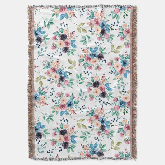 Farbenfrohe Frühlingsblumenmuster Decke (Vorderseite Vertikal)