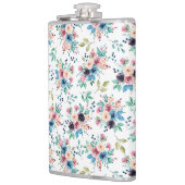 Farbenfrohe Frühlingsblumenmuster Flachmann (Links)