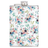 Farbenfrohe Frühlingsblumenmuster Flachmann (Vorderseite)