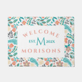 Farbenfrohe Frühlingsblumenmuster Fußmatte (Vorderseite)