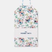 Farbenfrohe Frühlingsblumenmuster Geschenkanhänger (Rückseite)