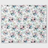 Farbenfrohe Frühlingsblumenmuster Geschenkpapier (Flach)