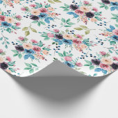 Farbenfrohe Frühlingsblumenmuster Geschenkpapier (Ecke)