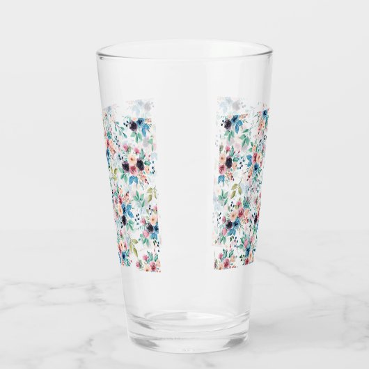 Farbenfrohe Frühlingsblumenmuster Glas (Links)