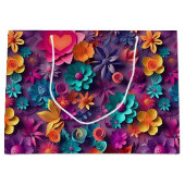 Farbenfrohe Frühlingsblumenmuster Große Geschenktüte (Vorderseite)