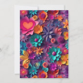 Farbenfrohe Frühlingsblumenmuster Hochzeit Save The Date (Rückseite)