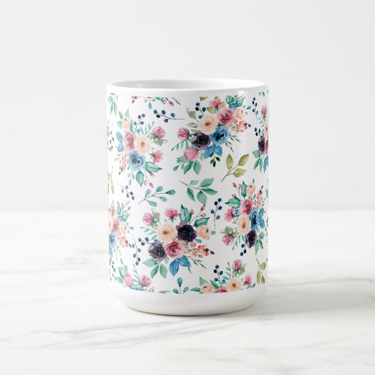 Farbenfrohe Frühlingsblumenmuster Kaffeetasse (Mittel)