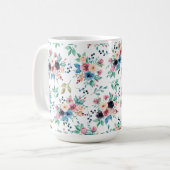 Farbenfrohe Frühlingsblumenmuster Kaffeetasse (Vorderseite Links)