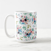Farbenfrohe Frühlingsblumenmuster Kaffeetasse (Links)