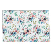 Farbenfrohe Frühlingsblumenmuster Kissenbezug (Rückseite-Rechts)