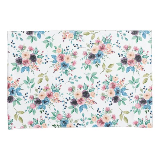 Farbenfrohe Frühlingsblumenmuster Kissenbezug (Vorderseite-Rechts)