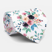 Farbenfrohe Frühlingsblumenmuster Krawatte (Gerollt)