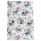 Farbenfrohe Frühlingsblumenmuster Mittlere Geschenktüte (Rückseite)