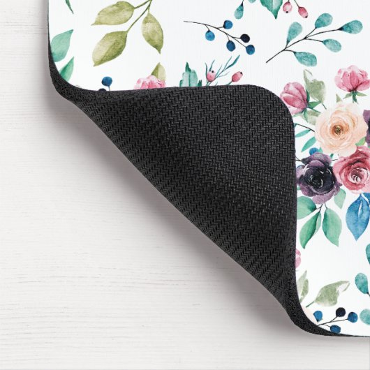 Farbenfrohe Frühlingsblumenmuster Mousepad (Ecke)