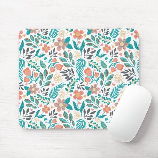Farbenfrohe Frühlingsblumenmuster Mousepad (Mit Mouse)