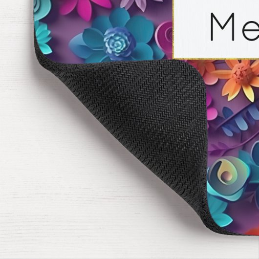 Farbenfrohe Frühlingsblumenmuster Mousepad (Ecke)