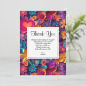 Farbenfrohe Frühlingsblumenmuster Muster Vielen Da Dankeskarte (Stehend Vorderseite)