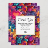 Farbenfrohe Frühlingsblumenmuster Muster Vielen Da Dankeskarte (Vorne/Hinten)
