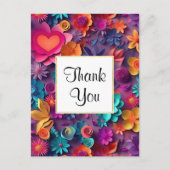 Farbenfrohe Frühlingsblumenmuster Muster Vielen Da Postkarte (Vorderseite)