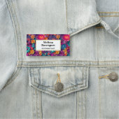 Farbenfrohe Frühlingsblumenmuster Namensschild (Beispiel)