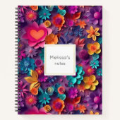 Farbenfrohe Frühlingsblumenmuster Notizblock (Vorderseite)