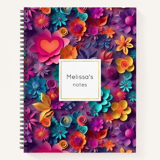 Farbenfrohe Frühlingsblumenmuster Notizblock (Vorderseite)