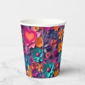 Farbenfrohe Frühlingsblumenmuster Pappbecher (Rechts)