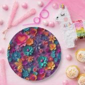 Farbenfrohe Frühlingsblumenmuster Pappteller (Party)