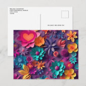 Farbenfrohe Frühlingsblumenmuster Postkarte (Vorne/Hinten)