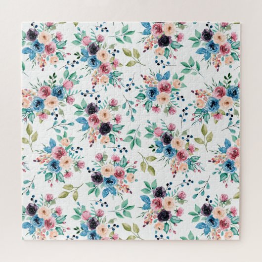 Farbenfrohe Frühlingsblumenmuster Puzzle (Horizontal)