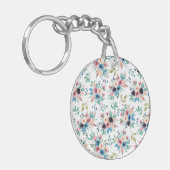 Farbenfrohe Frühlingsblumenmuster Schlüsselanhänger (Vorderseite links)