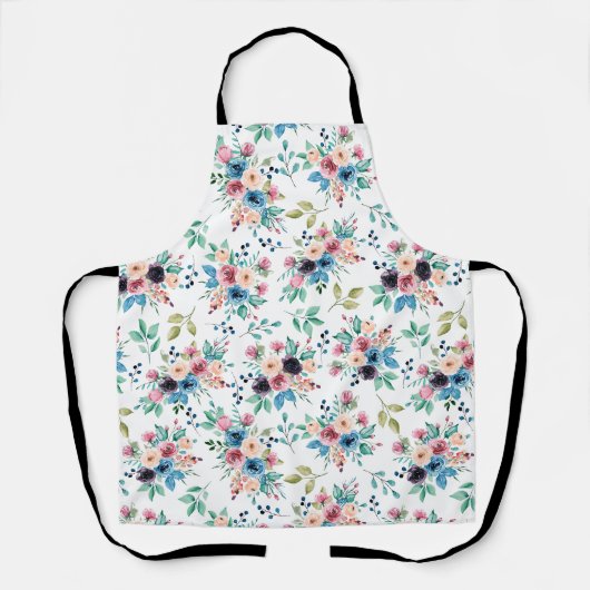 Farbenfrohe Frühlingsblumenmuster Schürze (Vorderseite)