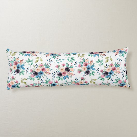 Farbenfrohe Frühlingsblumenmuster Seitenschläferkissen (Rückseite)
