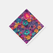 Farbenfrohe Frühlingsblumenmuster Serviette (Ecke)